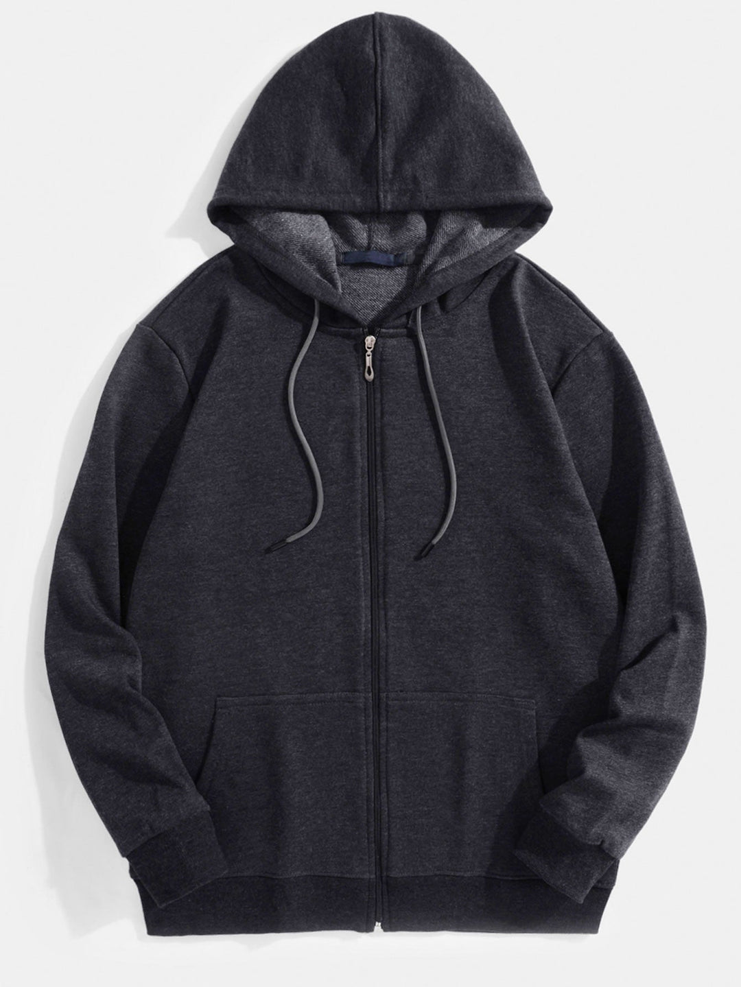 Twan | Basic katoenen hoodie met doorlopende ritssluiting