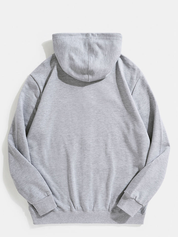 Twan | Basic katoenen hoodie met doorlopende ritssluiting
