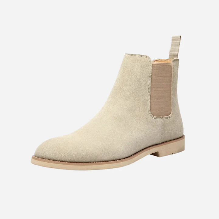 Cees | Beige chelseaboots met suèdelook
