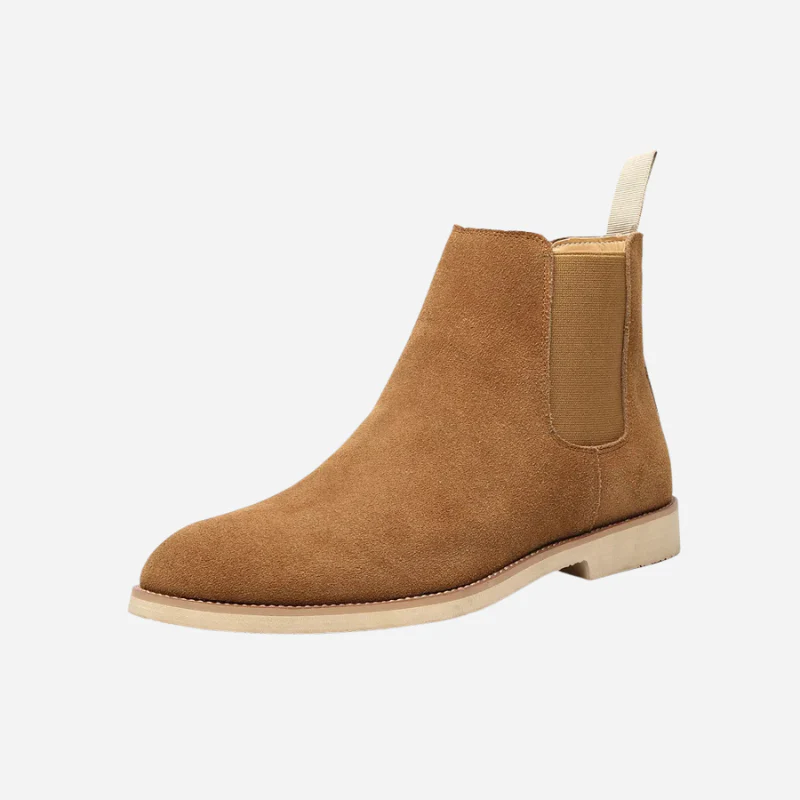 Cees | Beige chelseaboots met suèdelook
