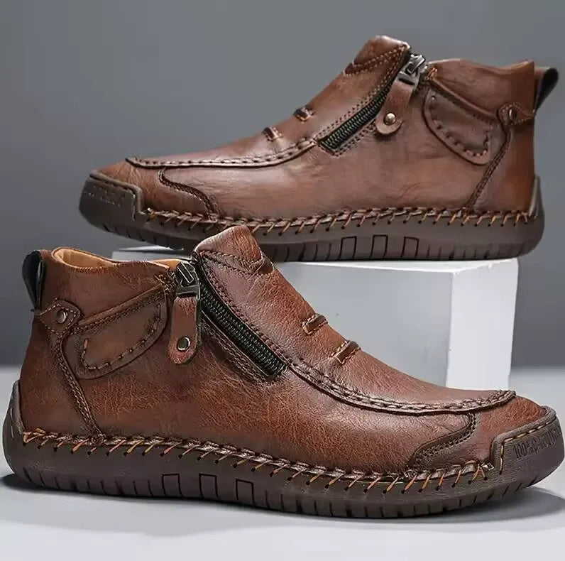 Chris | Bruine casual schoenen met rits
