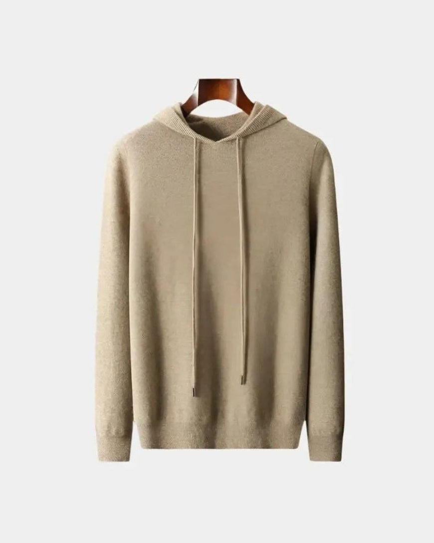 Cobus | Beige gebreide hoodie