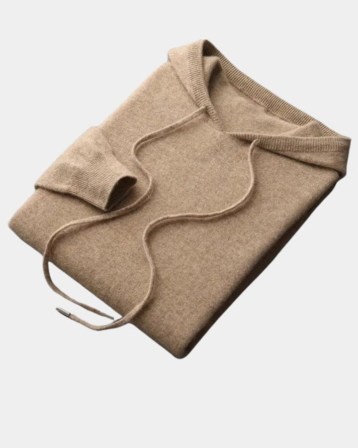 Cobus | Beige gebreide hoodie