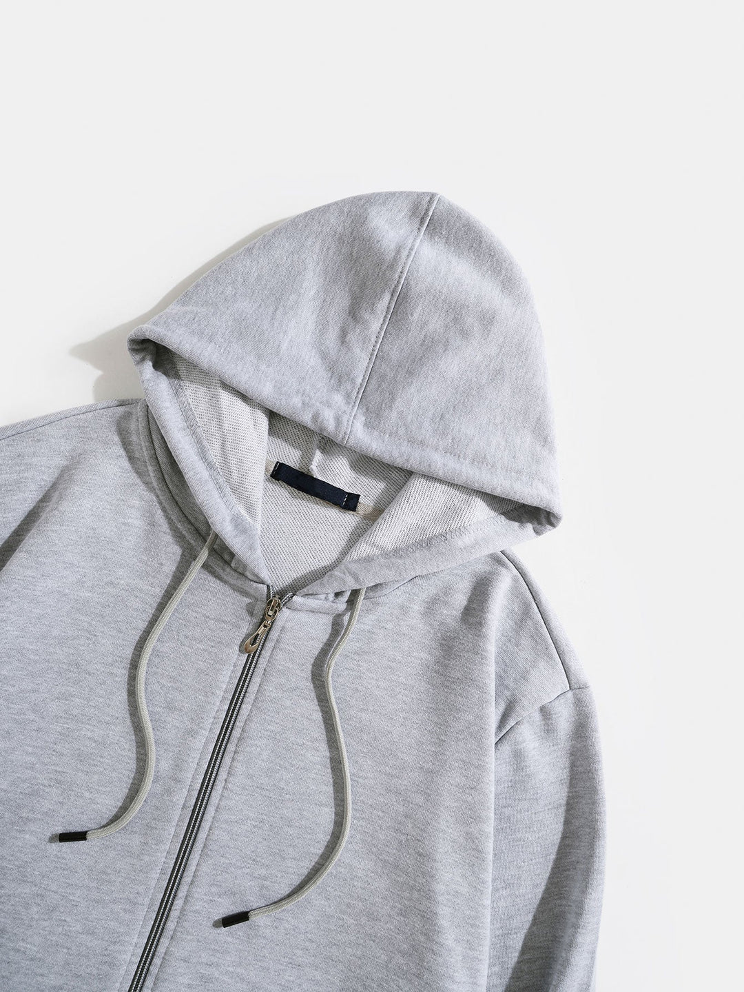 Twan | Basic katoenen hoodie met doorlopende ritssluiting