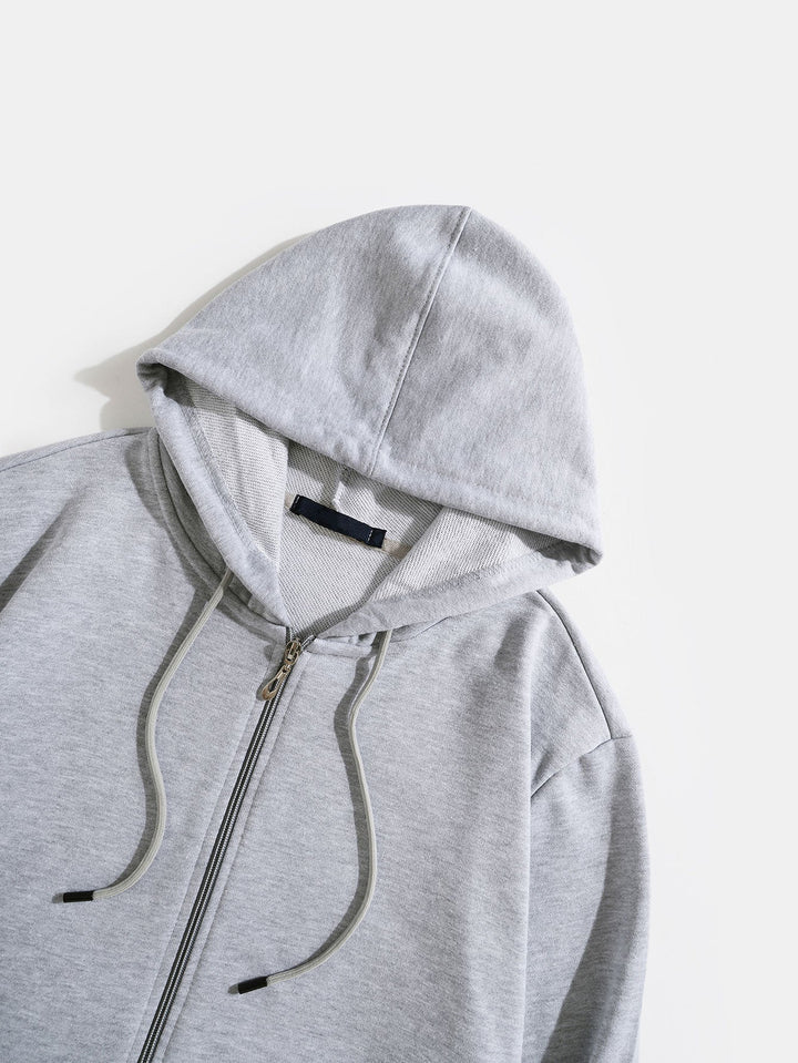 Twan | Basic katoenen hoodie met doorlopende ritssluiting