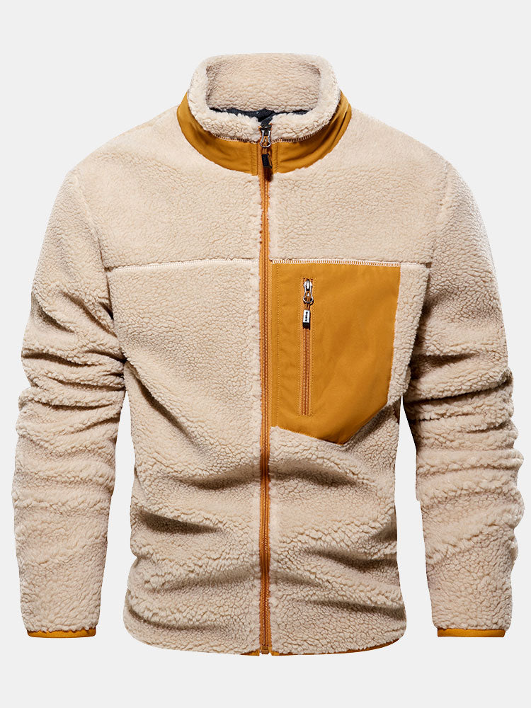 Timo | Teddy jack met imitatiebont en knopen