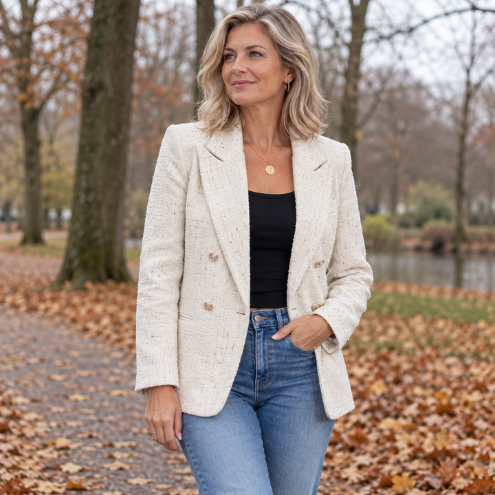 Elske | Luchtige blazer van licht tweed