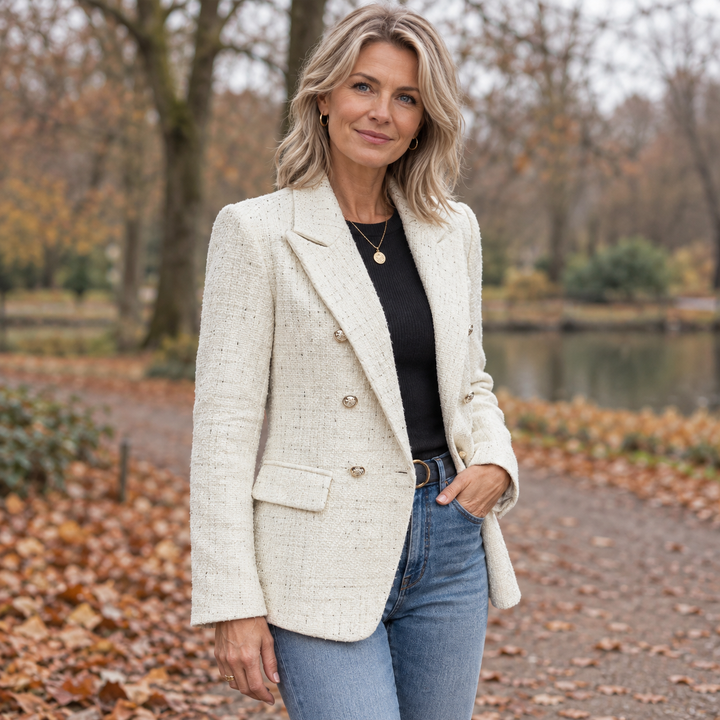 Elske | Luchtige blazer van licht tweed