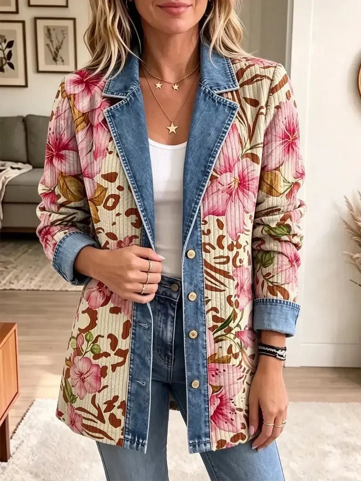 Fenna | Jasje met bloemen- en luipaardprint