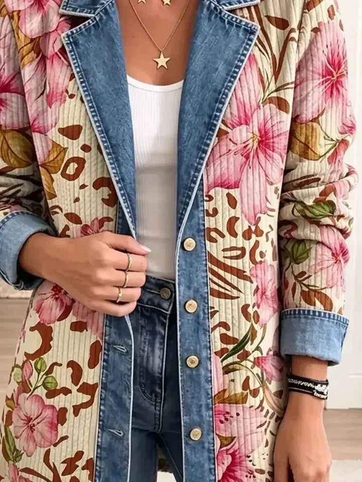 Fenna | Jasje met bloemen- en luipaardprint