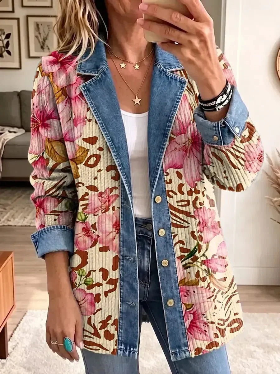 Fenna | Jasje met bloemen- en luipaardprint