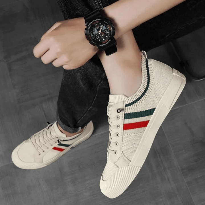 Fons | Gebreide sneakers met contraststrepen
