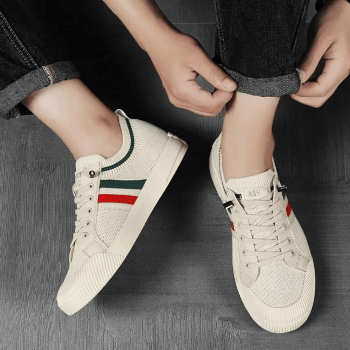 Fons | Gebreide sneakers met contraststrepen