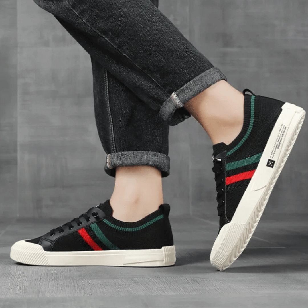 Fons | Gebreide sneakers met contraststrepen