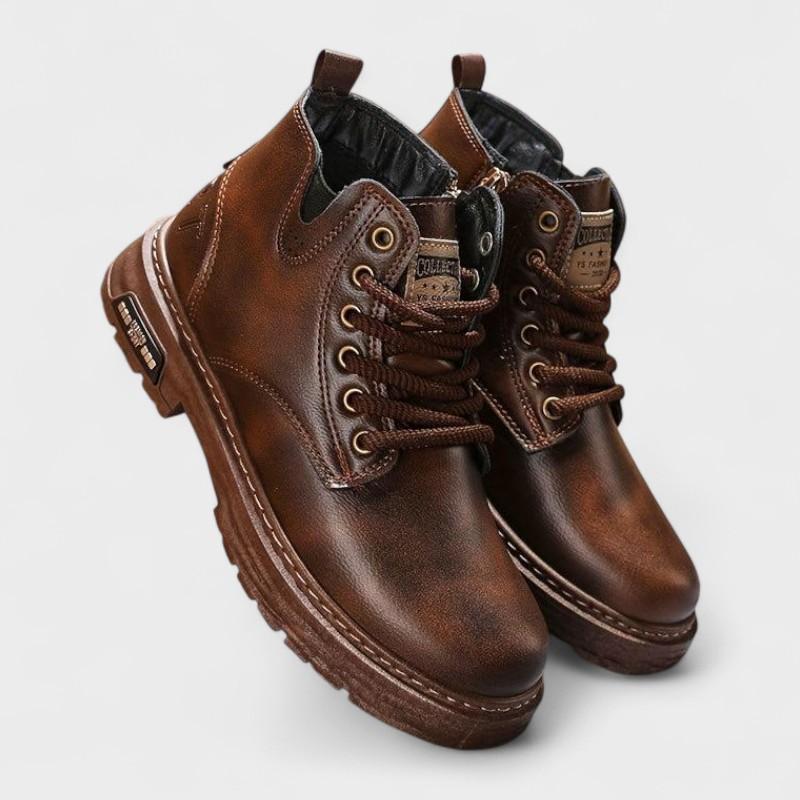Frits | Bruine veterlaarzen met vintage finish