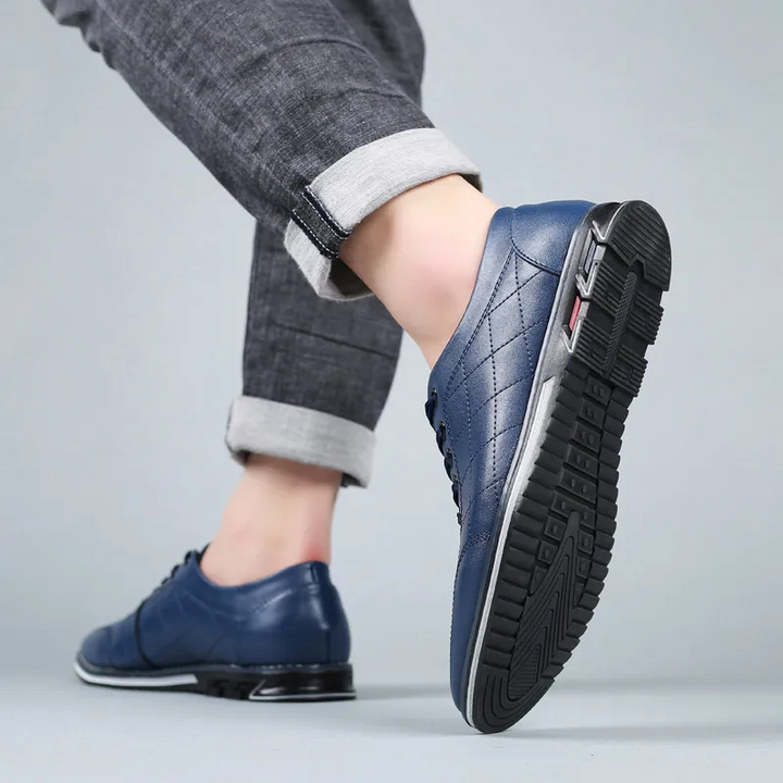 Glenn | Zwarte casual schoenen met structuur