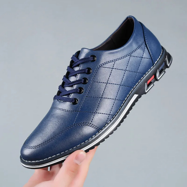 Glenn | Zwarte casual schoenen met structuur
