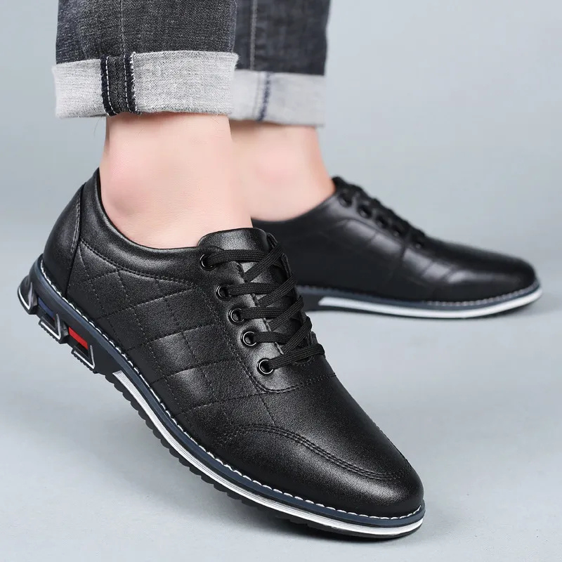 Glenn | Zwarte casual schoenen met structuur