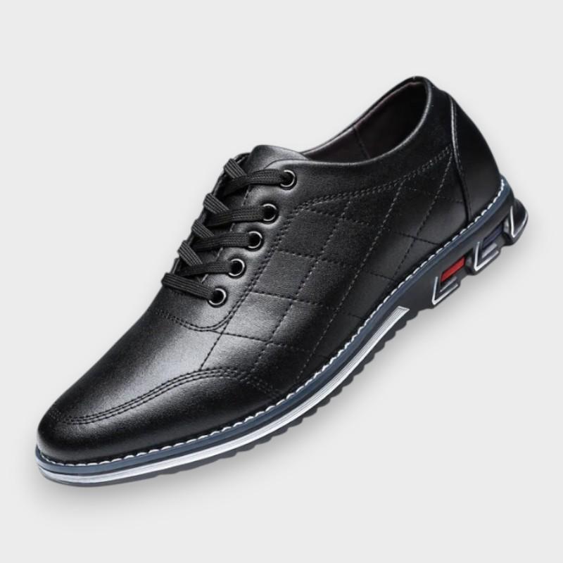 Glenn | Zwarte casual schoenen met structuur