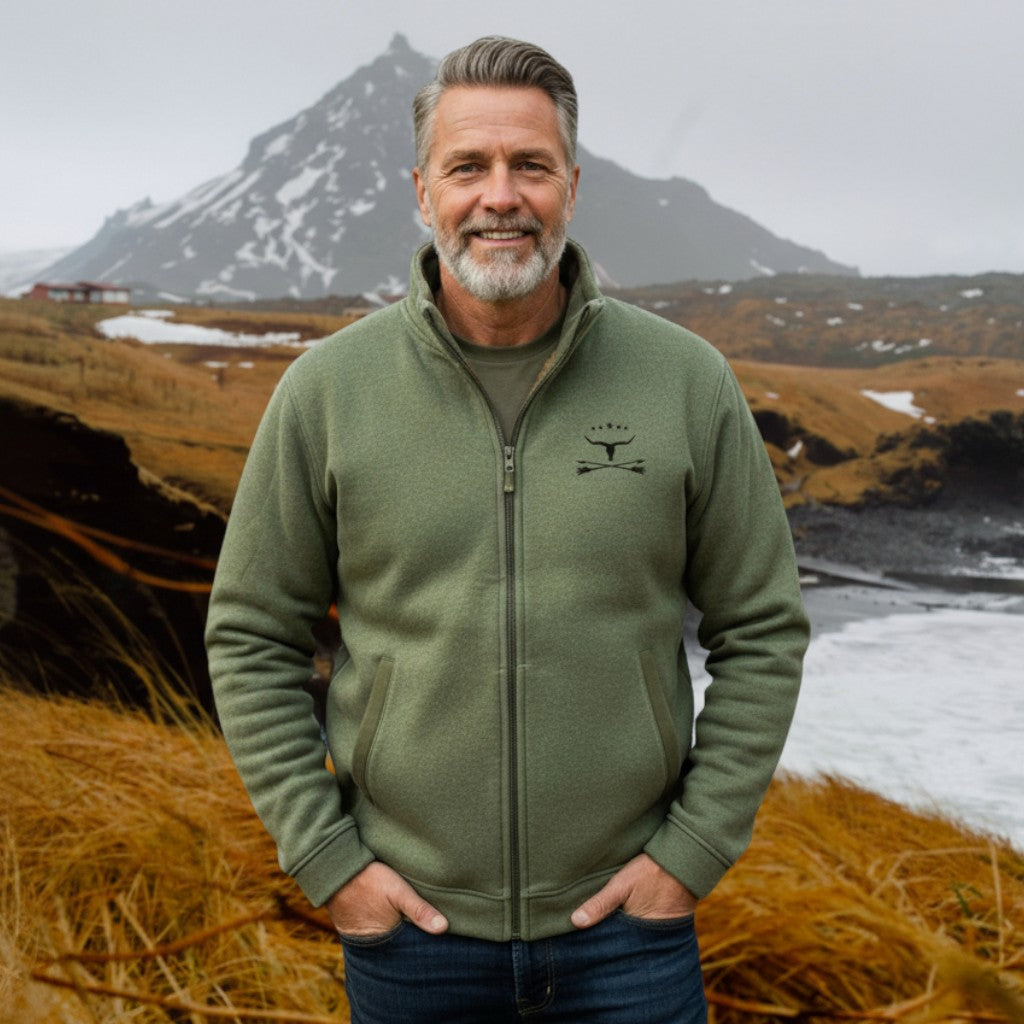 Hans | Camelkleurig fleecejack met rits