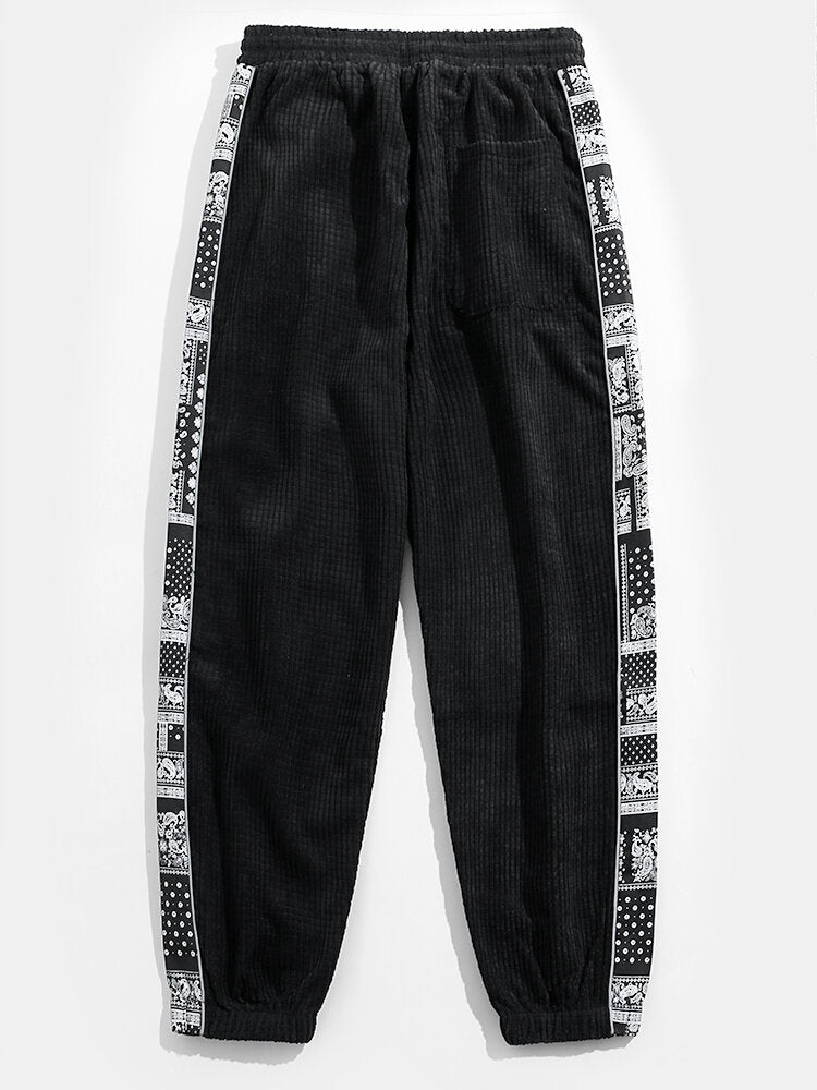 Roel | Corduroy Broek met Paisley Print