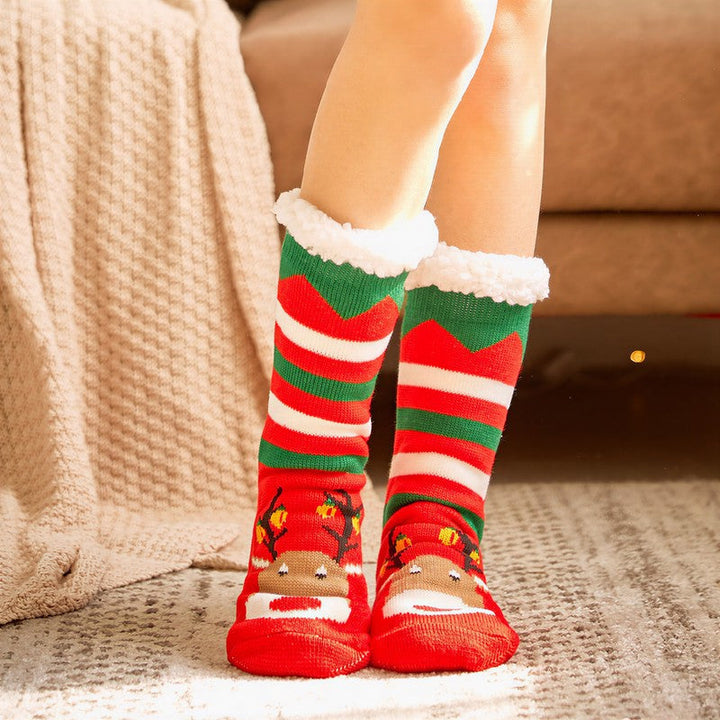 Jasmijn | Gestreepte kerstman-huissokken