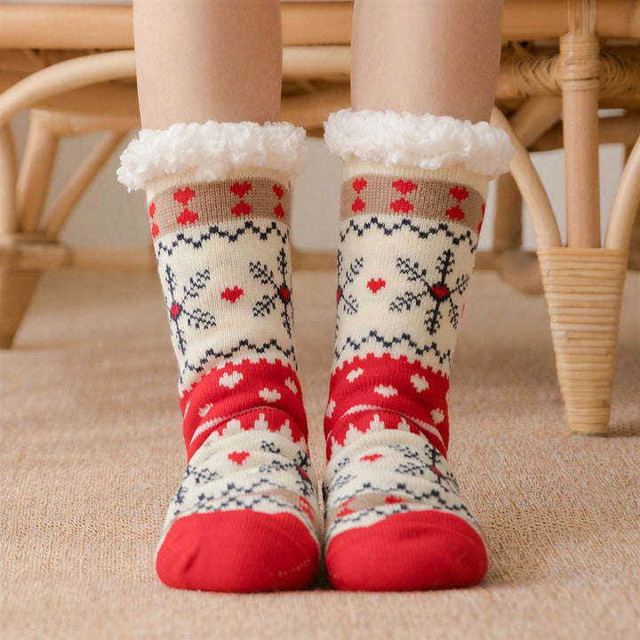 Jasmijn | Gestreepte kerstman-huissokken