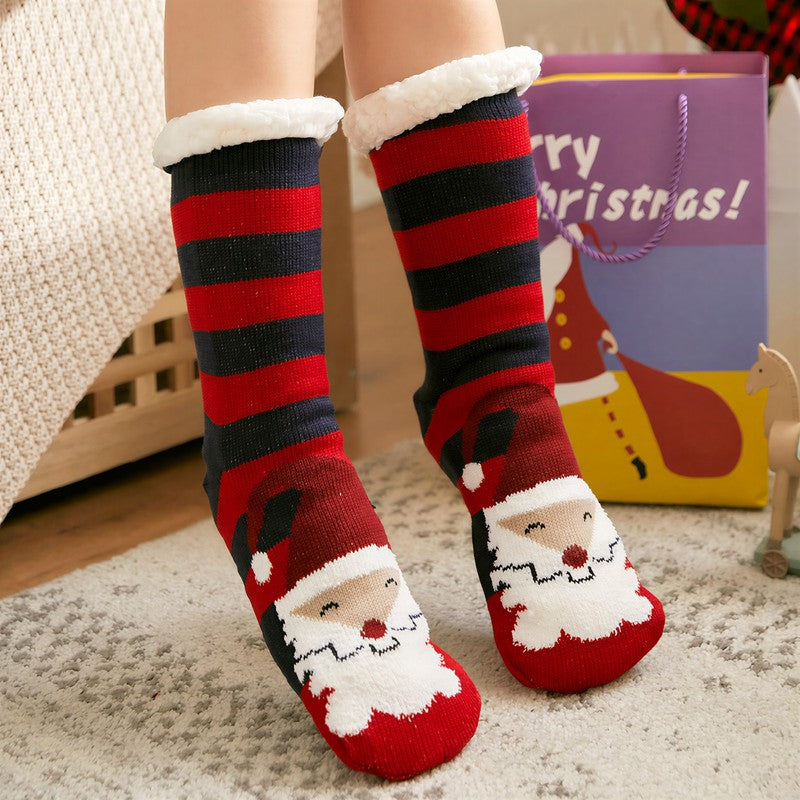 Jasmijn | Gestreepte kerstman-huissokken