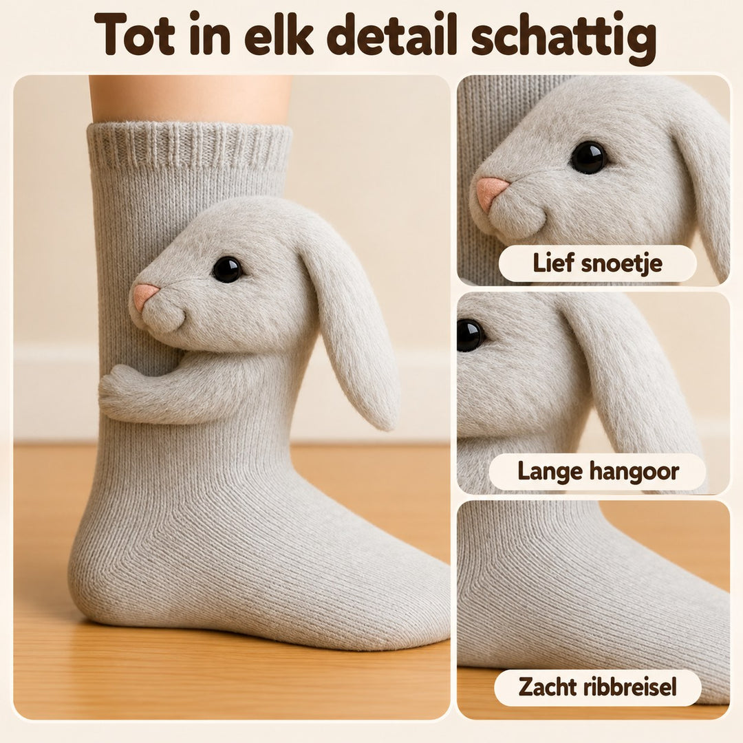 Isa | Knuffelsokken Konijn – Details