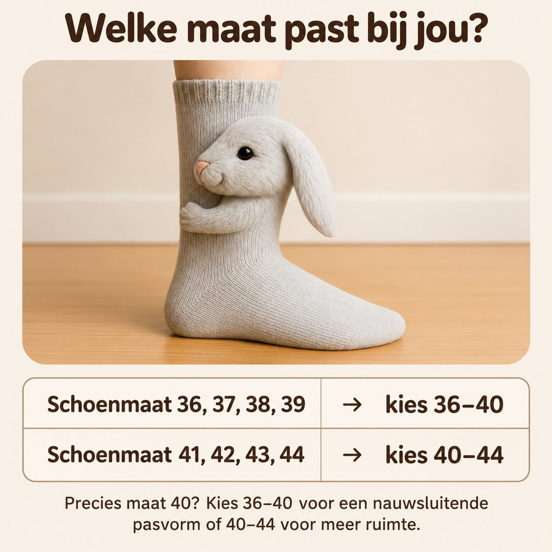 Isa | Knuffelsokken Konijn – Maattabel