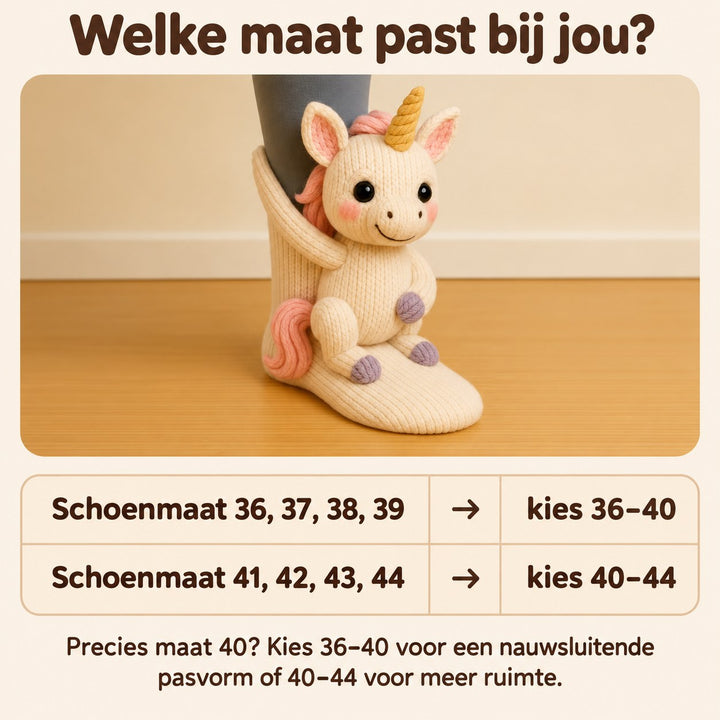 Jet | Knuffelsokken Eenhoorn – Maattabel