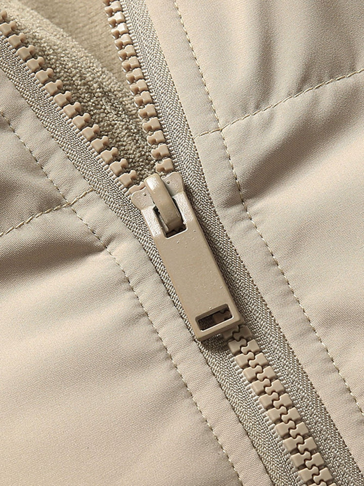 Boris | Corduroy puffer jack met patchwork