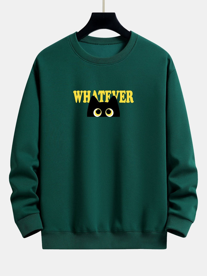 Harm | Sweater met zwarte kat en tekstopdruk en relaxte pasvorm
