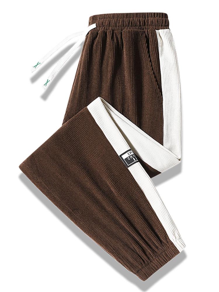 Sam | Corduroy Joggingbroek met Zijstreep
