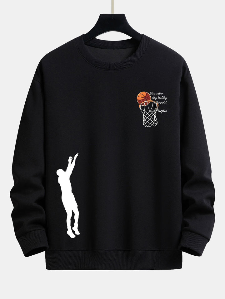 Pepijn | Sweater met basketbalprint en relaxte pasvorm