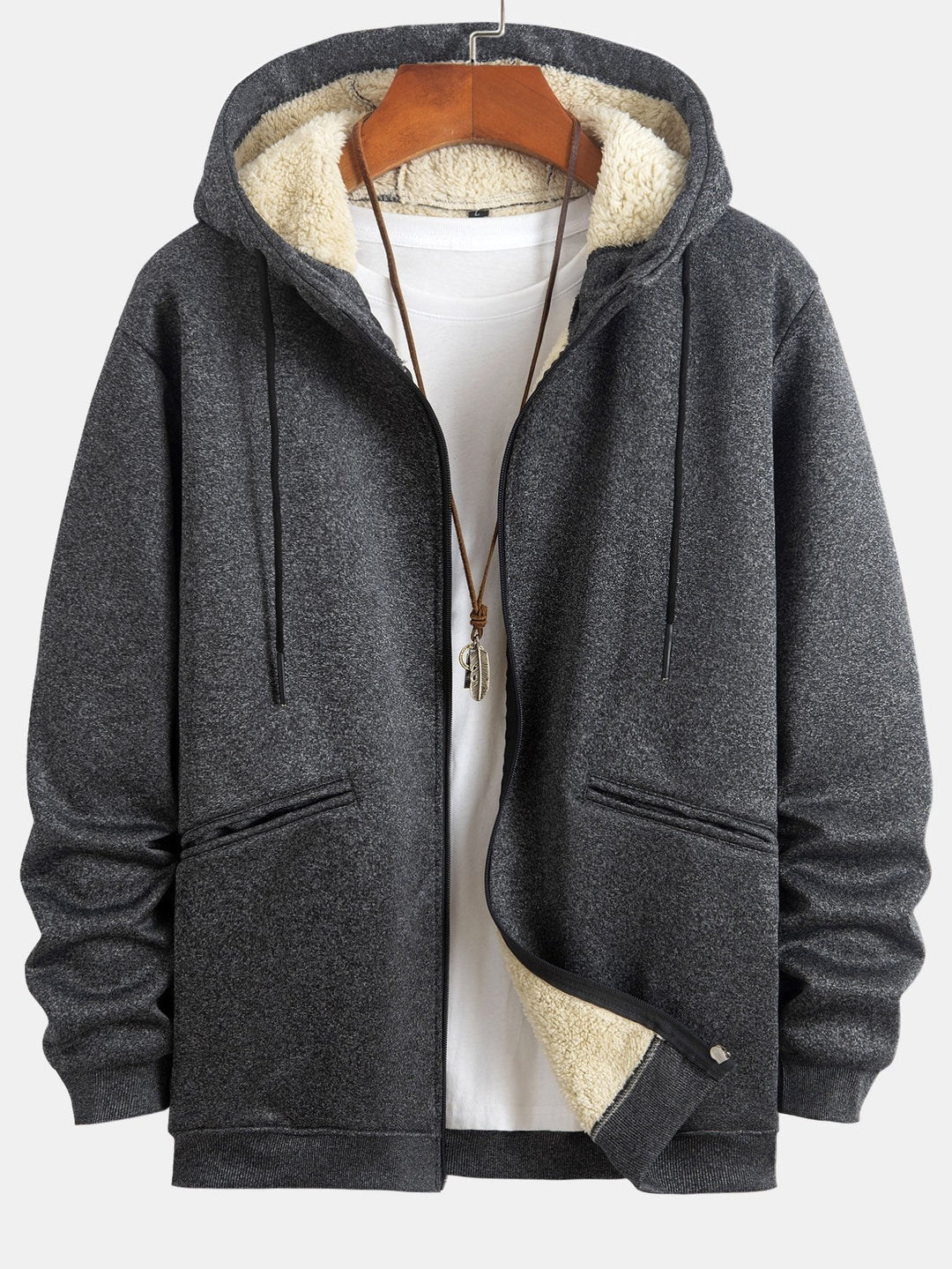 Gert | Hoodie met teddyvoering en ritssluiting