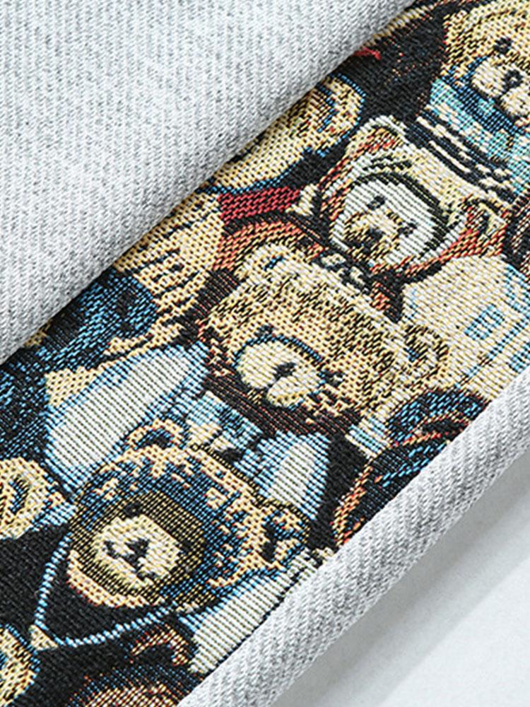 Hidde | Straight Leg Broek met Beer Print