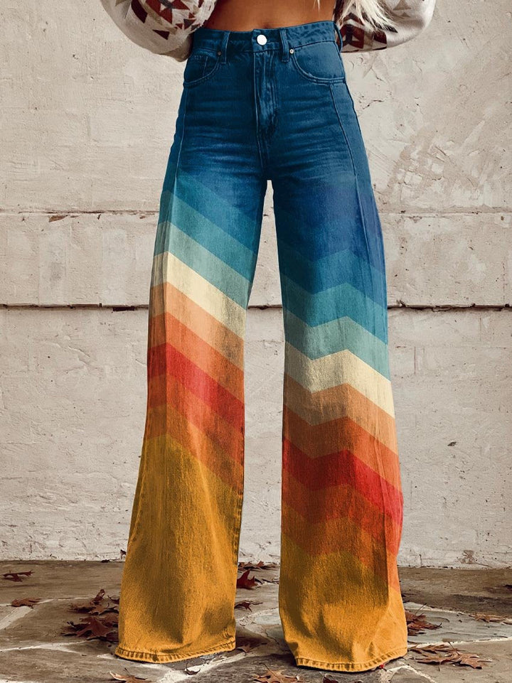 Sanne | Retro zigzag broek
