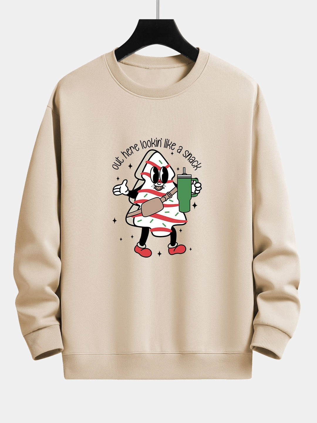 Dirk | Kerstsweater met koekmannetjesprint en relaxte pasvorm