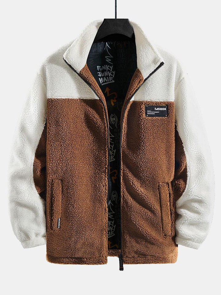 Sander | Teddyfleece jack met patchwork