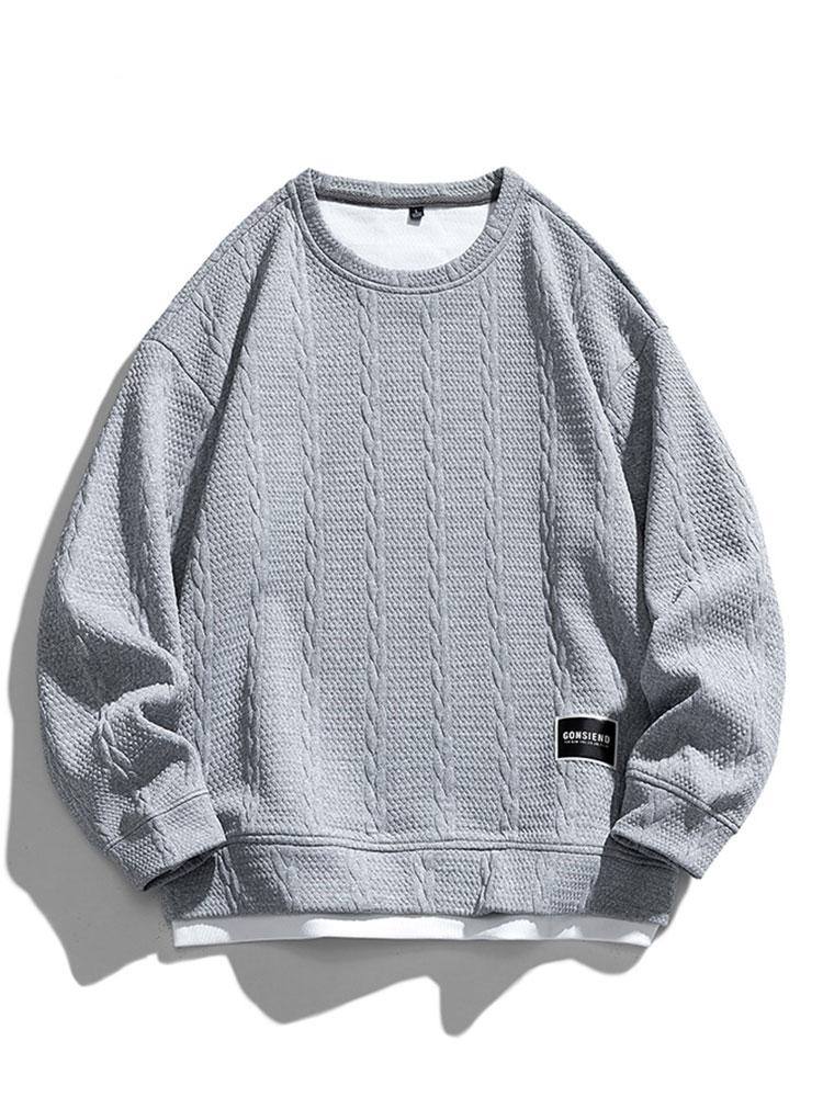 Menno | Sweater met jacquarddessin met tarwemotief en relaxte pasvorm