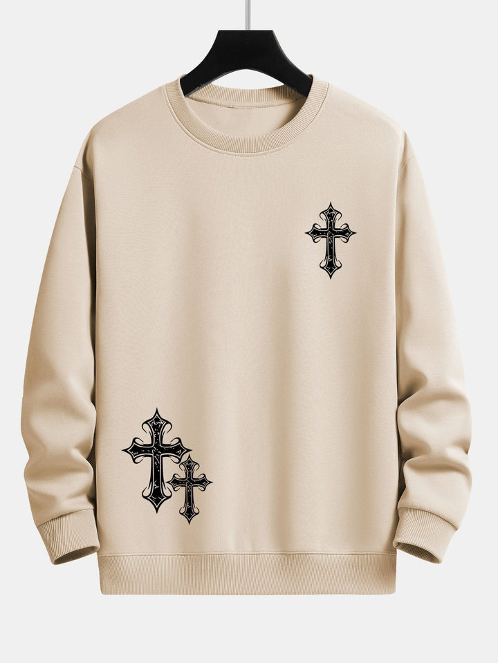 Roel | Sweater met kruisprint en relaxte pasvorm