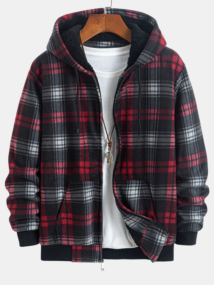 Henk | Flanellen hoodie met teddyvoering