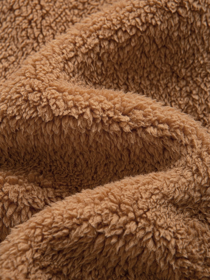 Job | Teddyfleece jas met capuchon en knopen