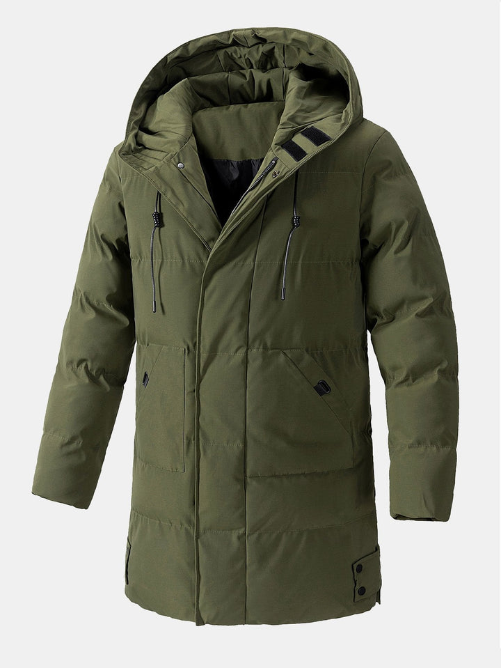 Erik | Verlengde puffer jas met capuchon