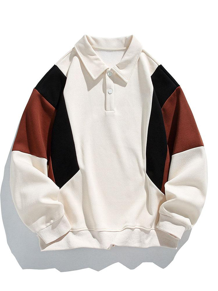 Pim | Polosweater met kleurvlakken en relaxte pasvorm