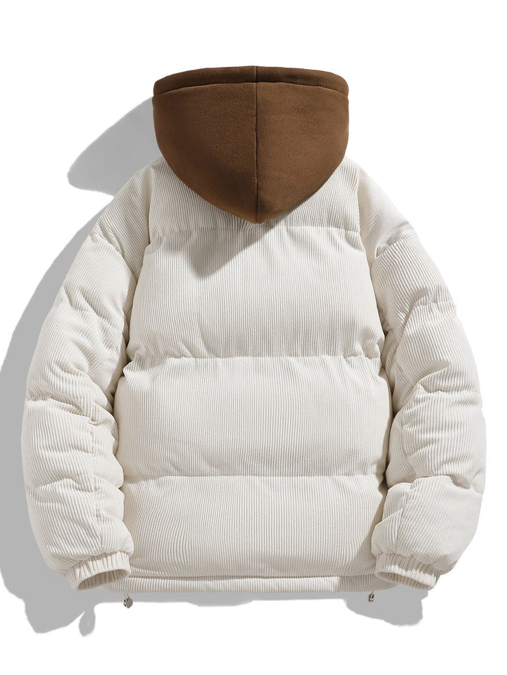 Cornelis | Corduroy puffer jas met capuchon