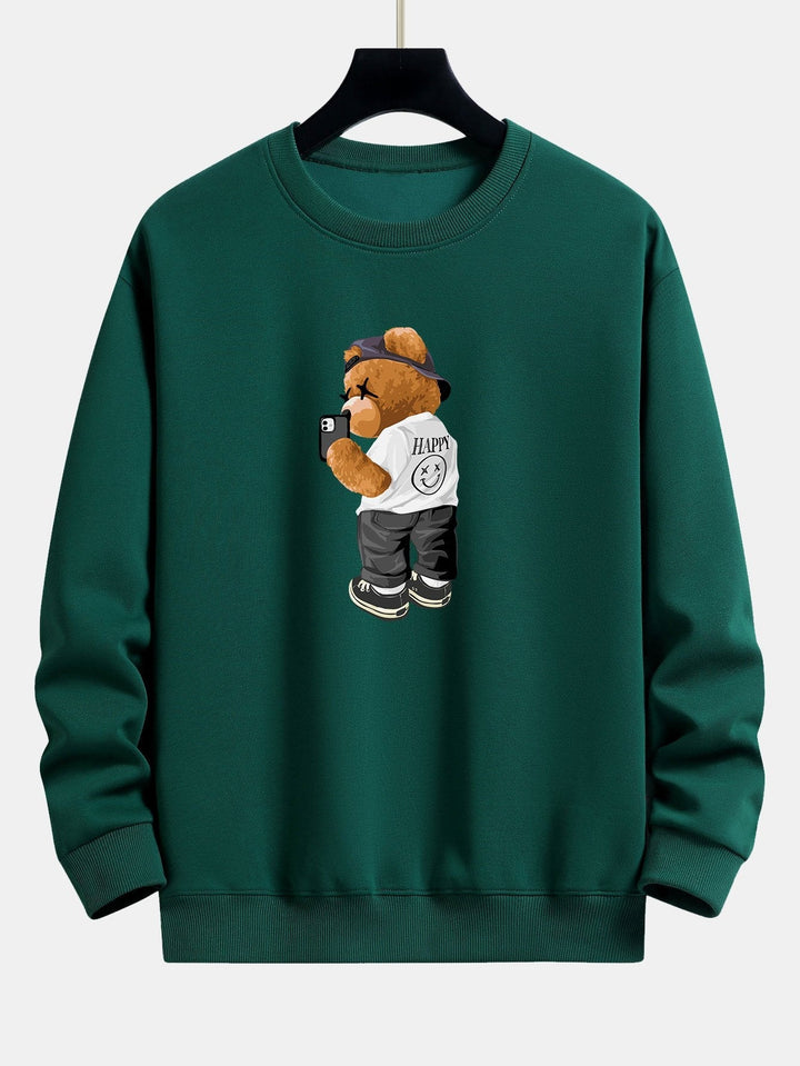 Bram | Sweater met speelse beerprint en relaxte pasvorm