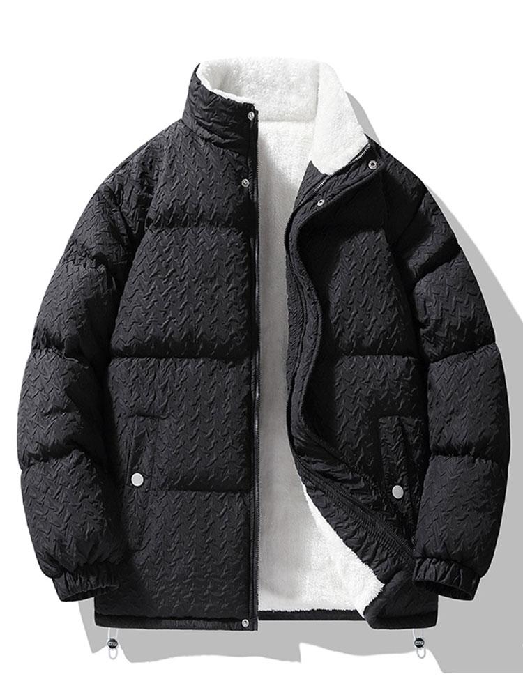 Thijs | Jacquard jas met teddyvoering