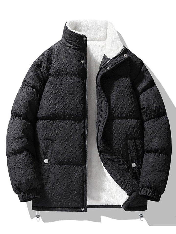 Thijs | Jacquard jas met teddyvoering